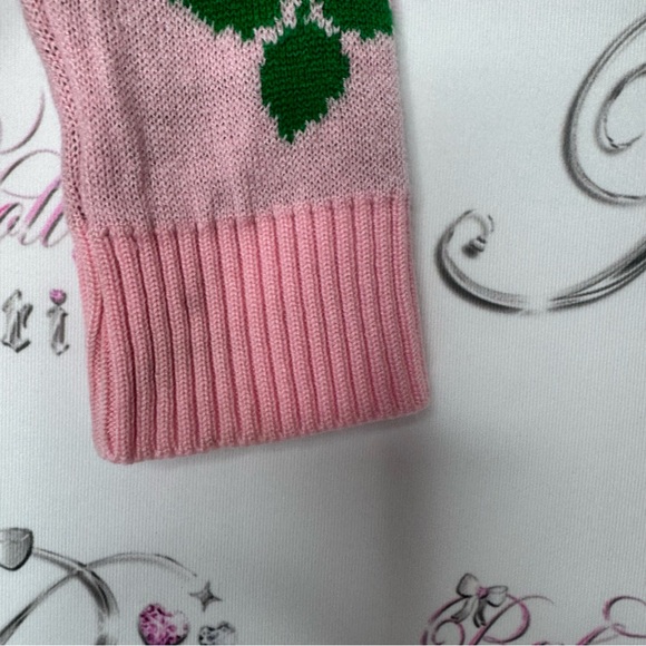 612 league sweater roses knit wool pink green luxe crew neck pull over flowers - Picture 11 of 11
